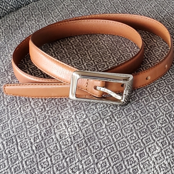 Fossil Timeless Leather Belt, Silver Buckle, Whiskey Brown, Medium, EUC - Picture 2 of 13